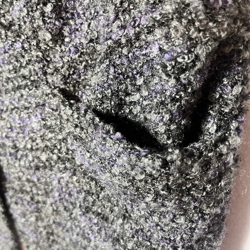 Free People Y2K Womens Small Gray Purple Tweed Textured Blazer Button Pockets - Picture 9 of 9